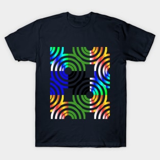 Hipster Circle Seamless Neon Pattern T-Shirt